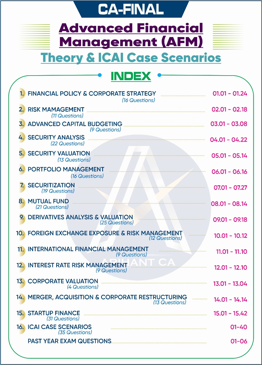 CA Final AFM Theory & ICAI Case Scenarios Booklet (B&W) New Course Sep 2025/Jan 2026 by CA Gaurav Jain - Image 3