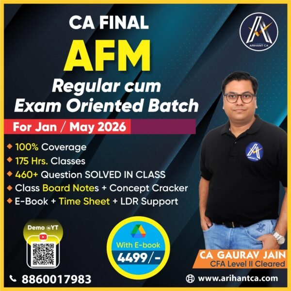 CA Final AFM Regular cum Exam Oriented Batch for Jan/May 2026 with E ...